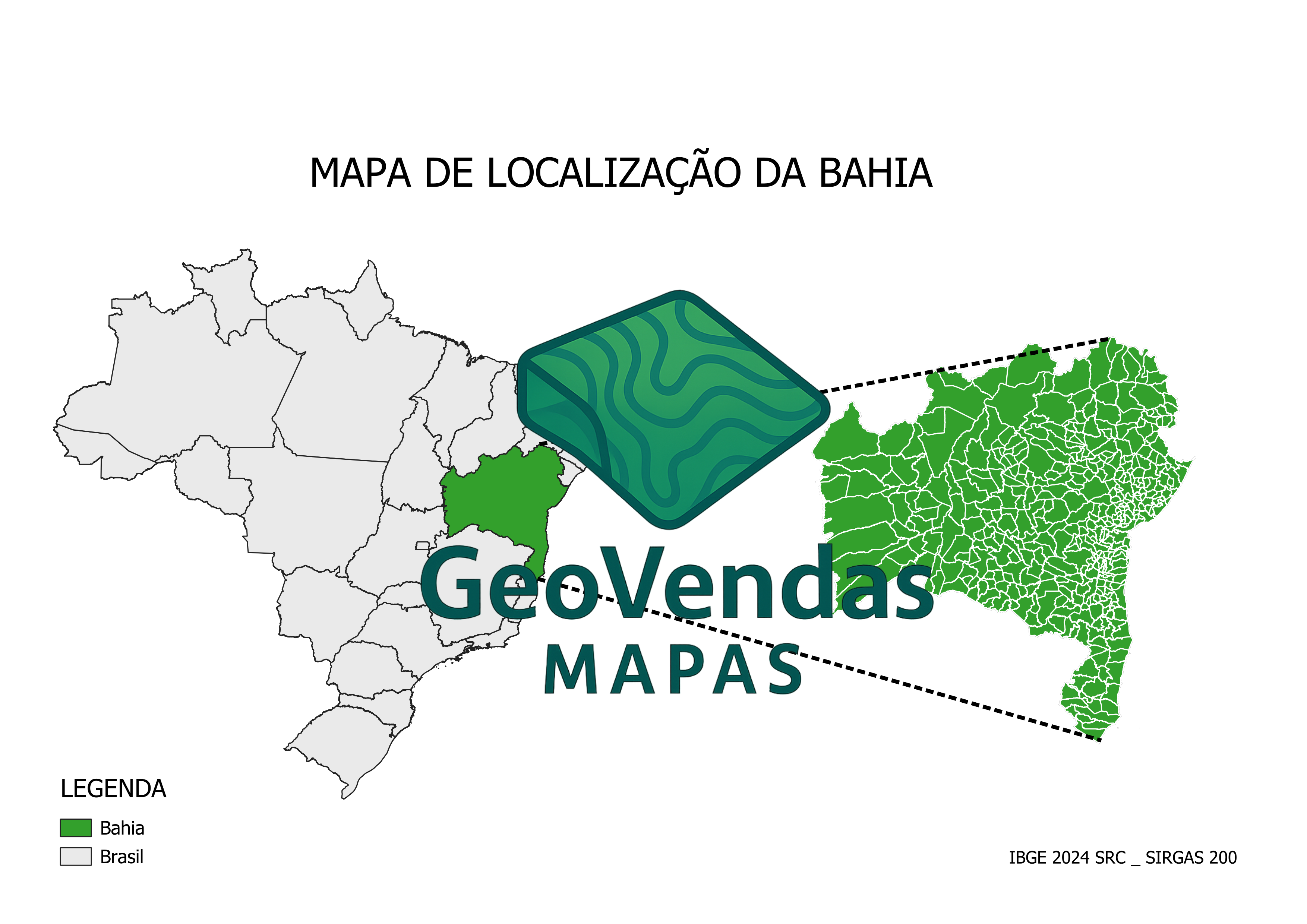 Mapa de localização da Bahia