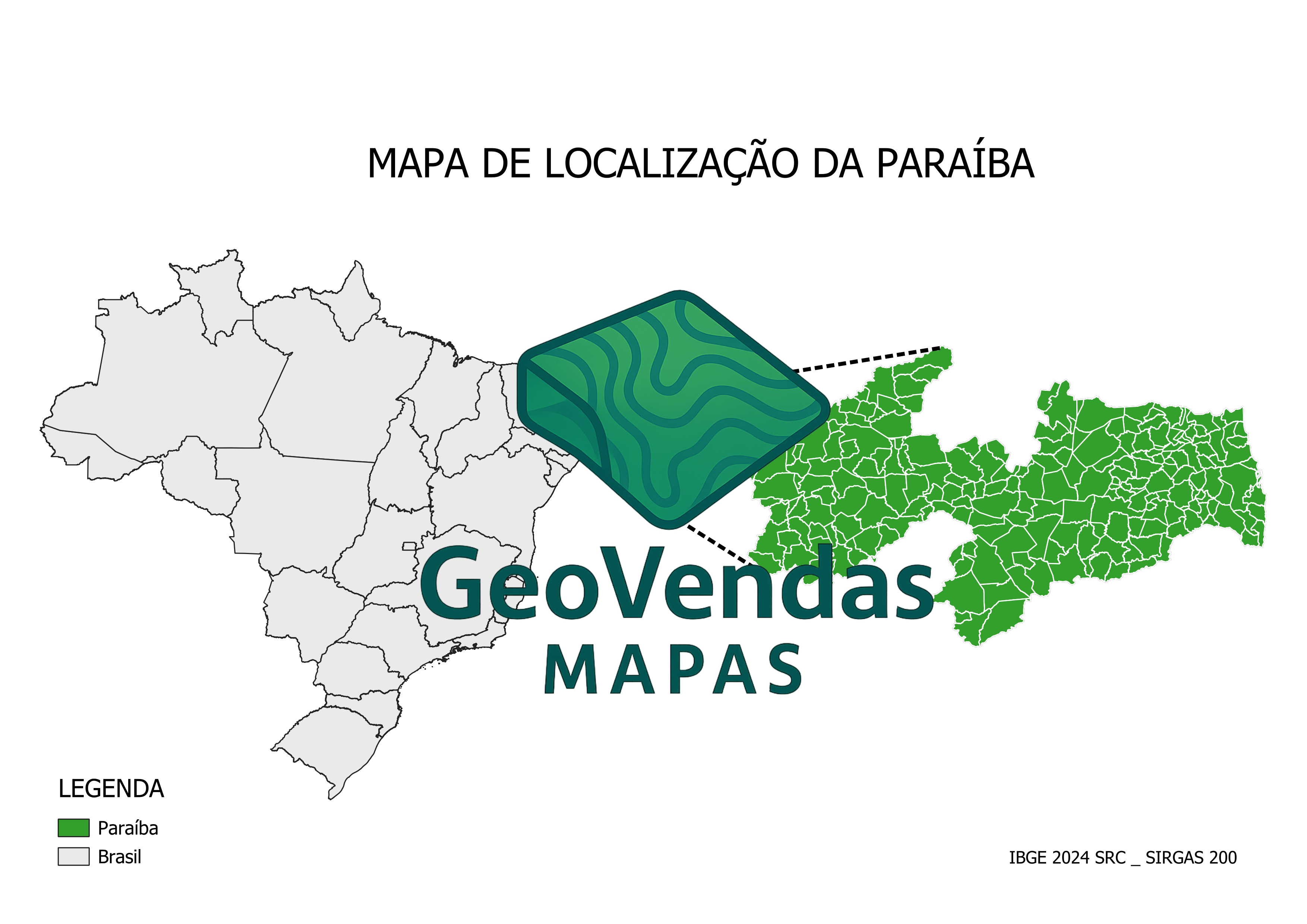 Mapa de localização da Paraíba
