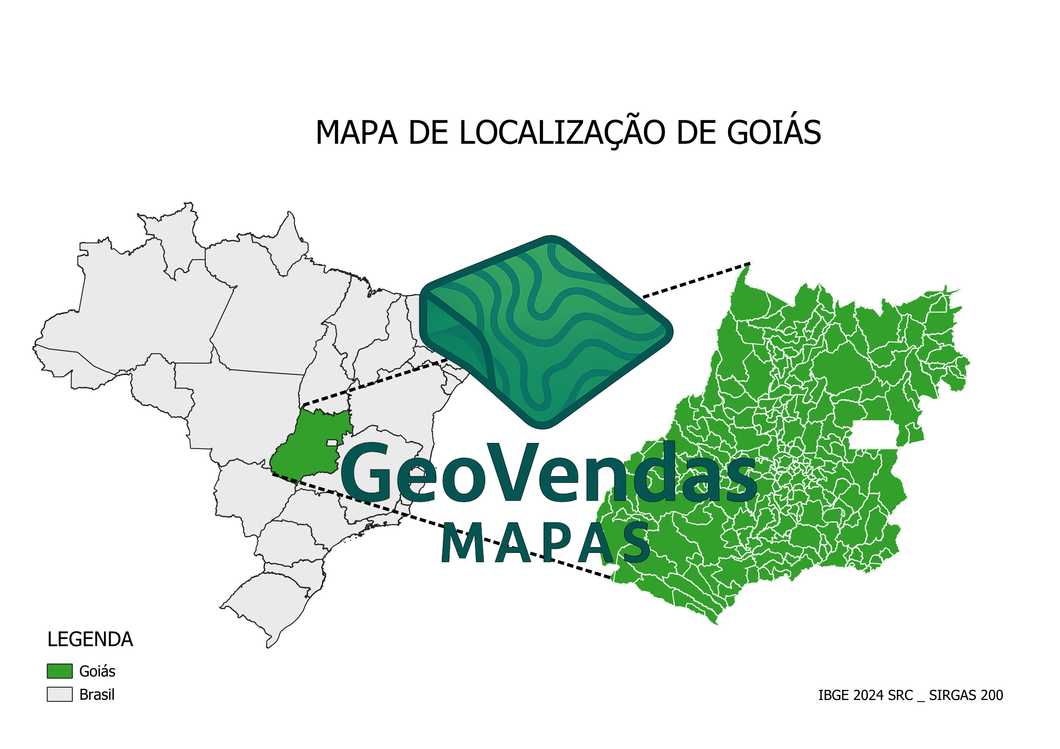 Mapa de localização de Goiás