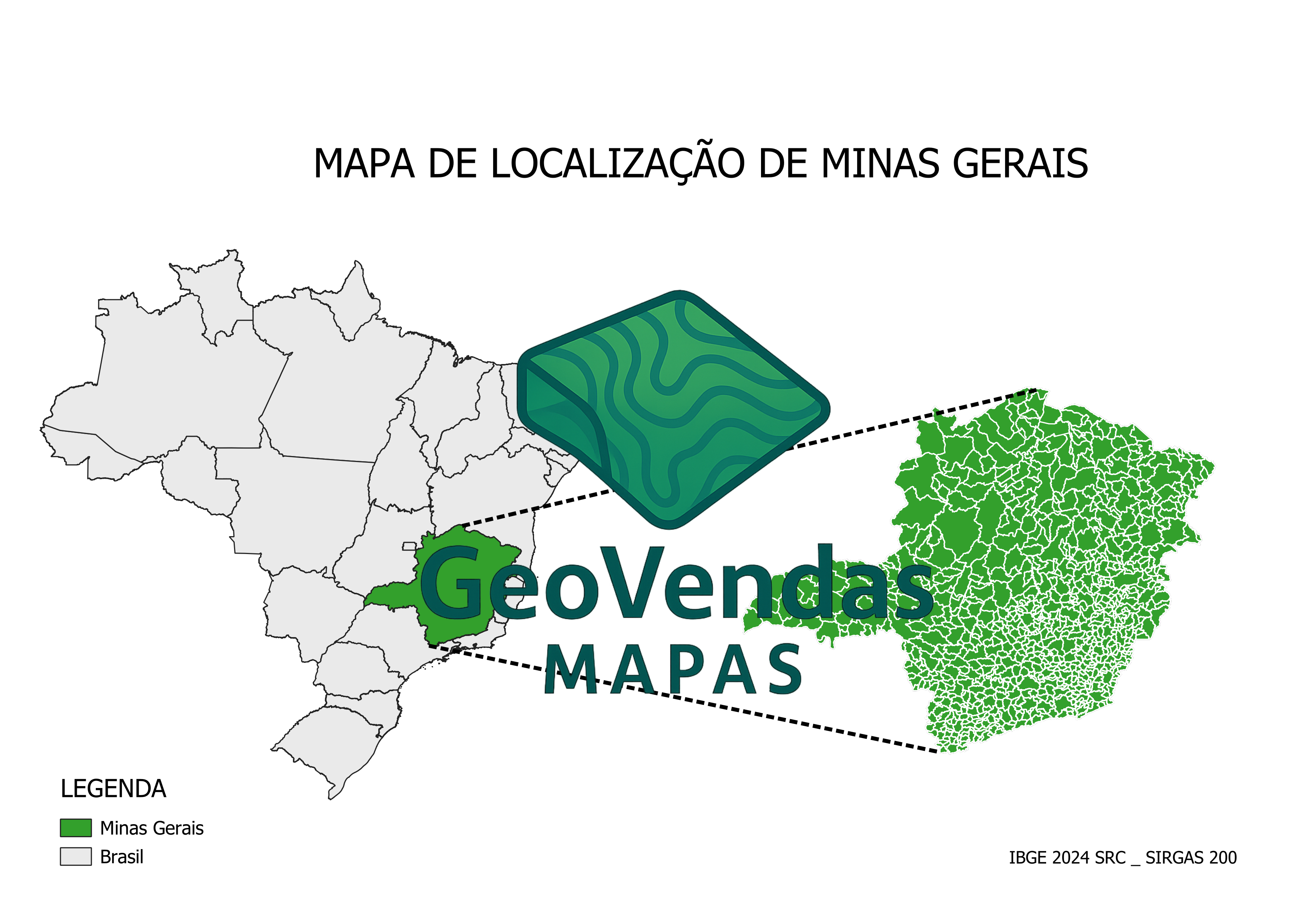 Mapa de localização de Minas Gerais