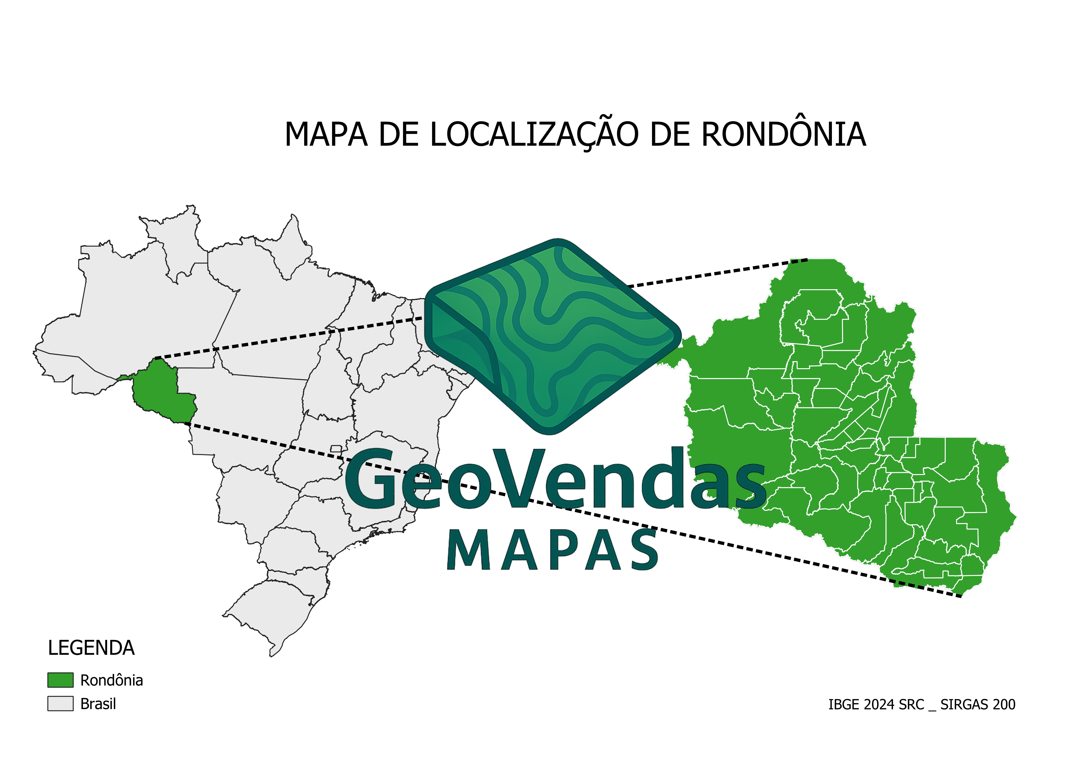Mapa de localização de Rondônia