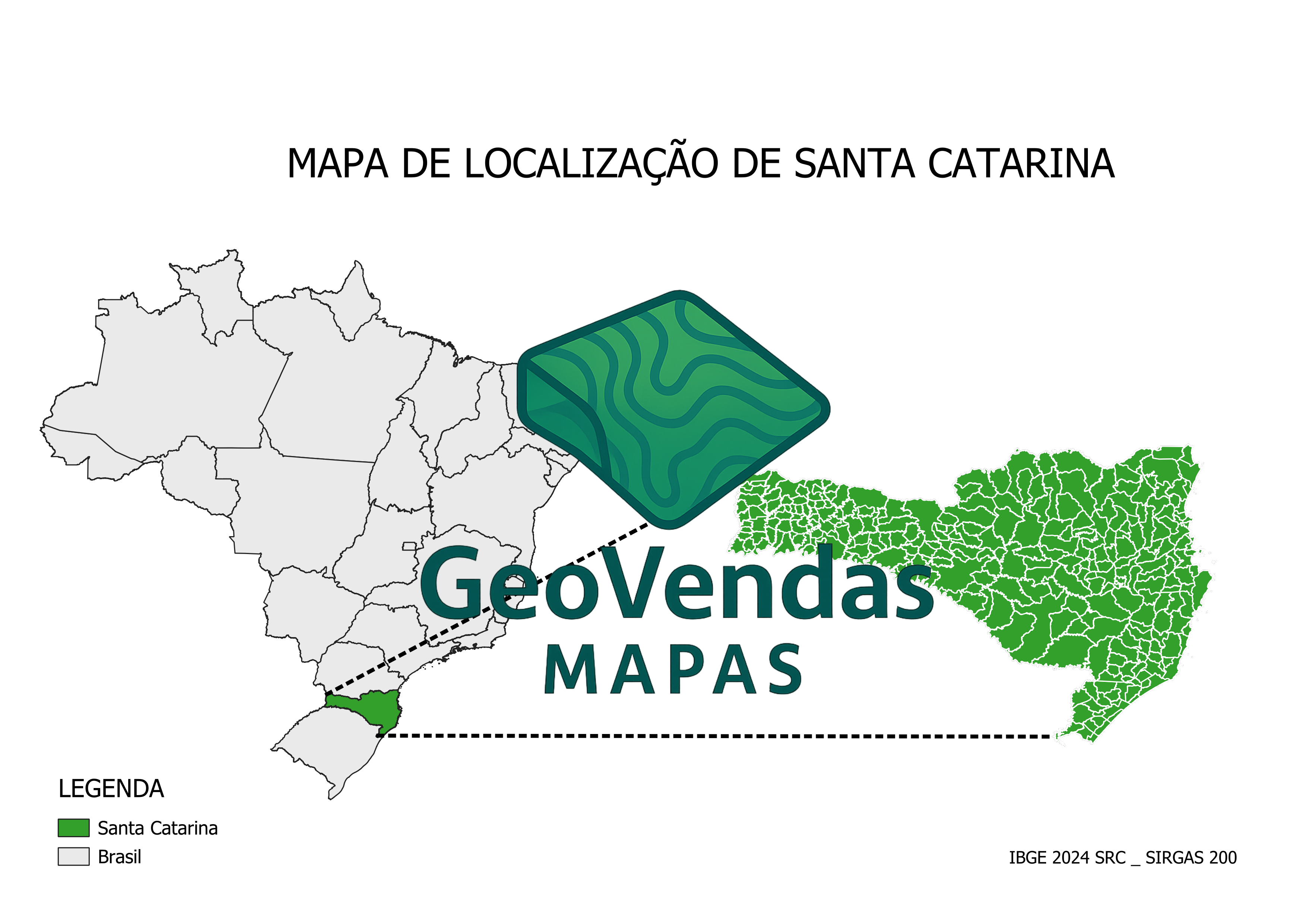 Mapa de localização de Santa Catarina