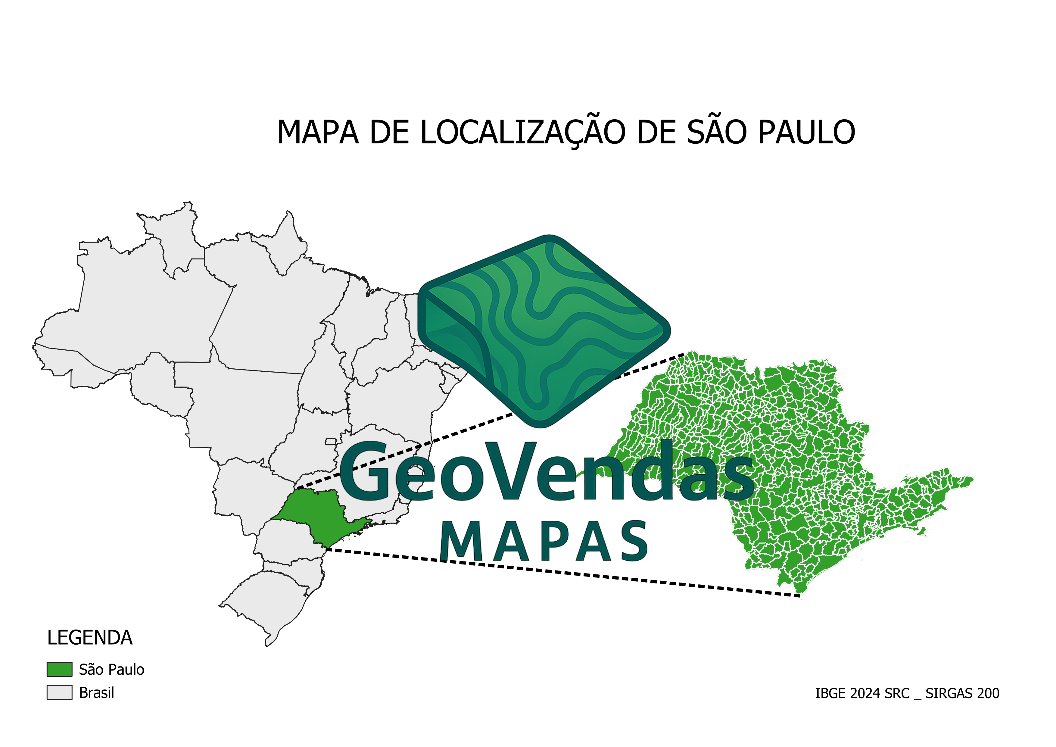 Mapa de localização de São Paulo