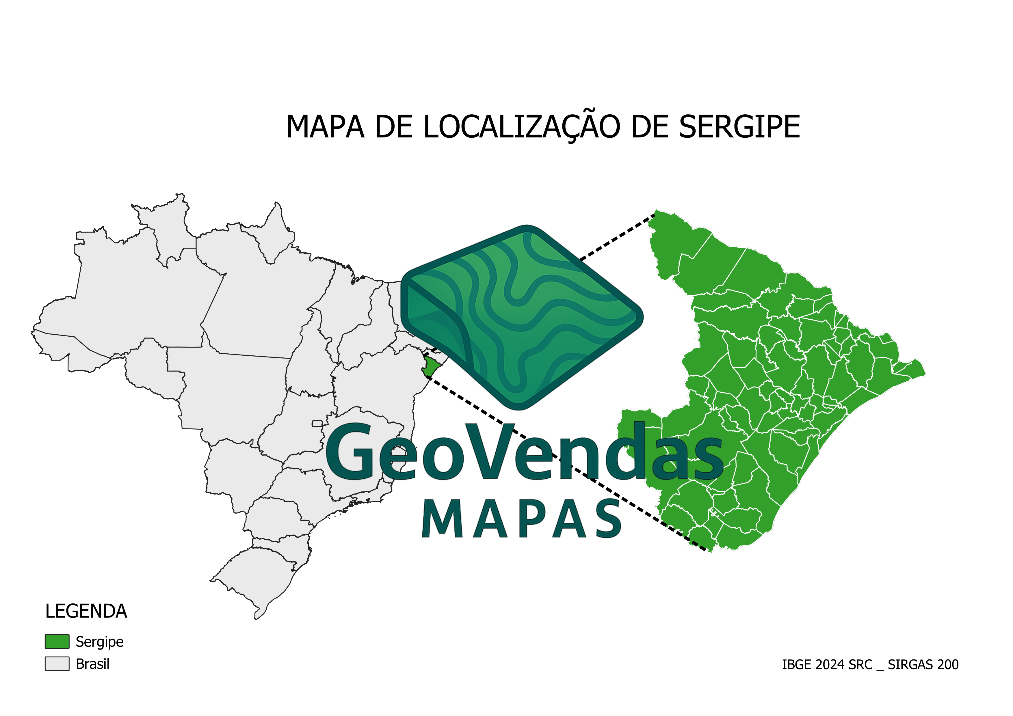 Mapa de localização de Sergipe