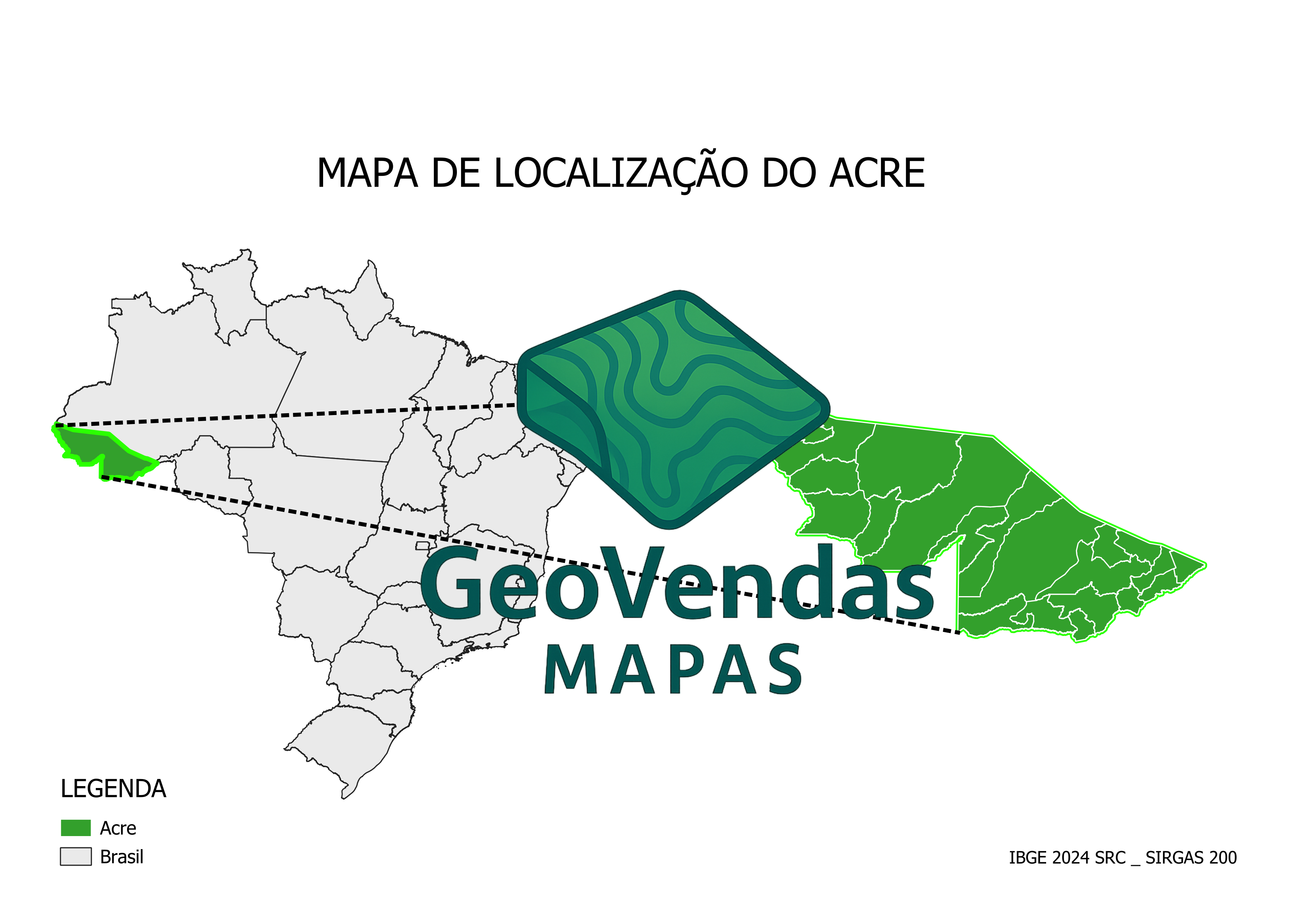 Mapa de localização do Acre