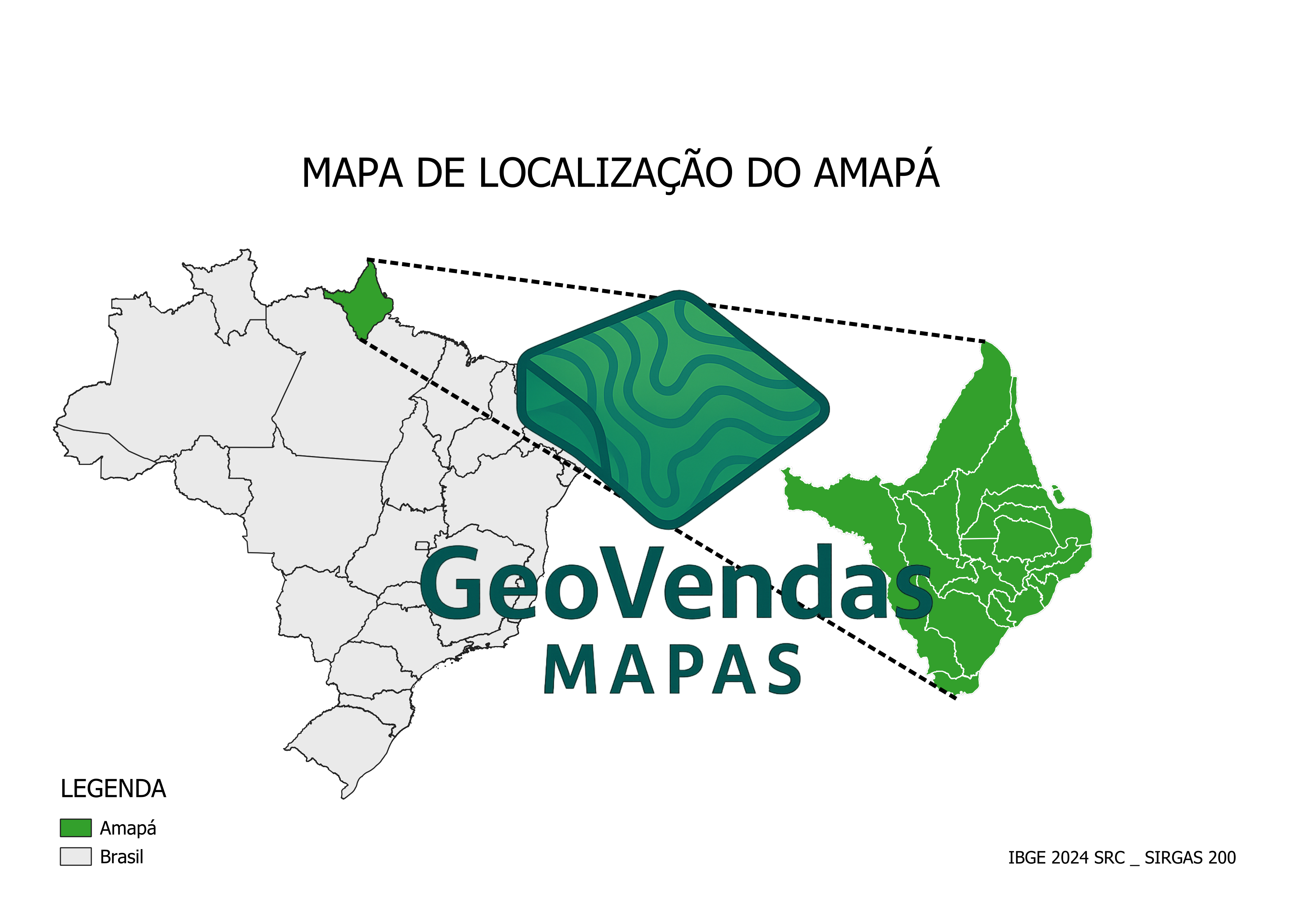 Mapa de localização do Amapá