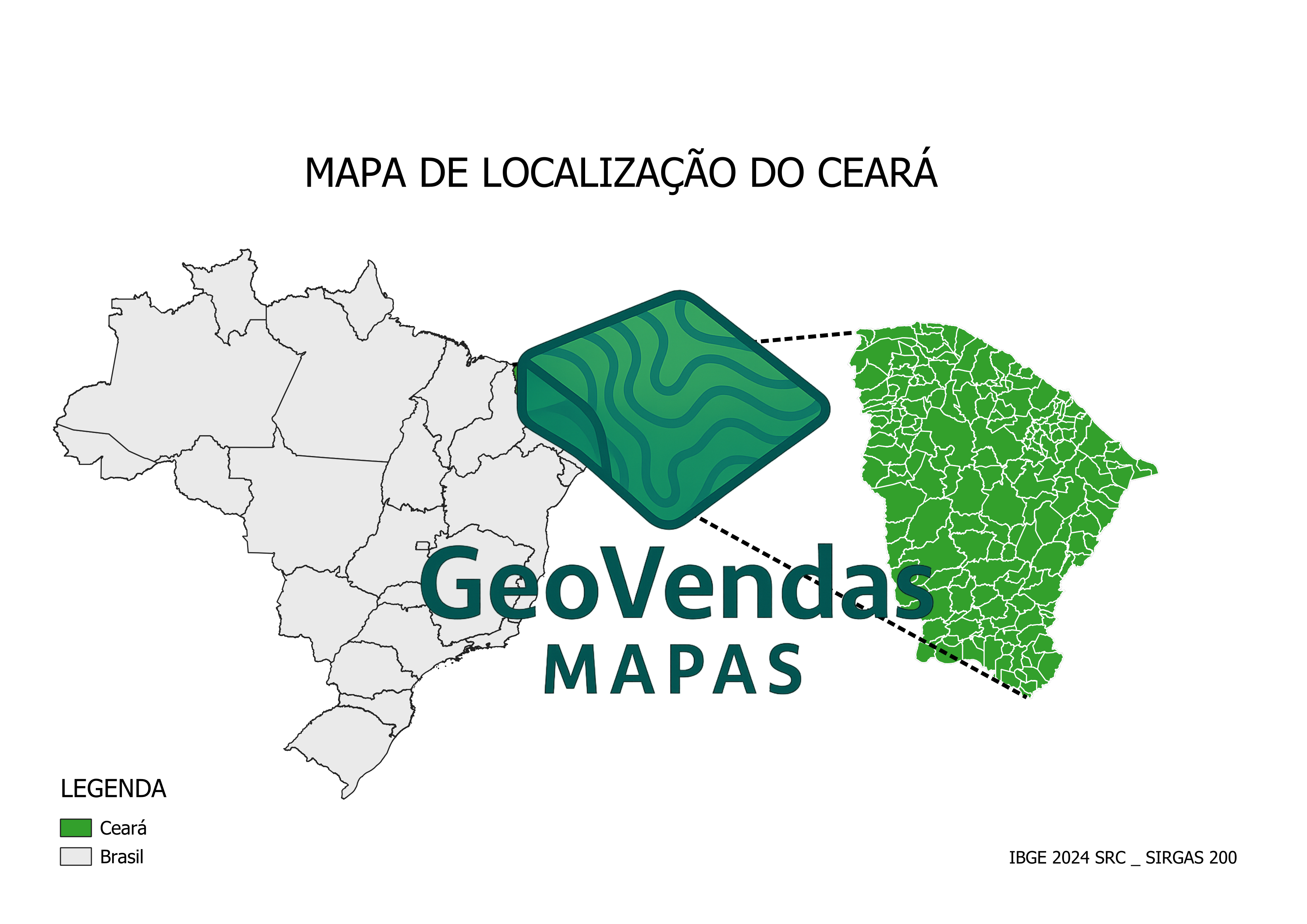 Mapa de localização do Ceará
