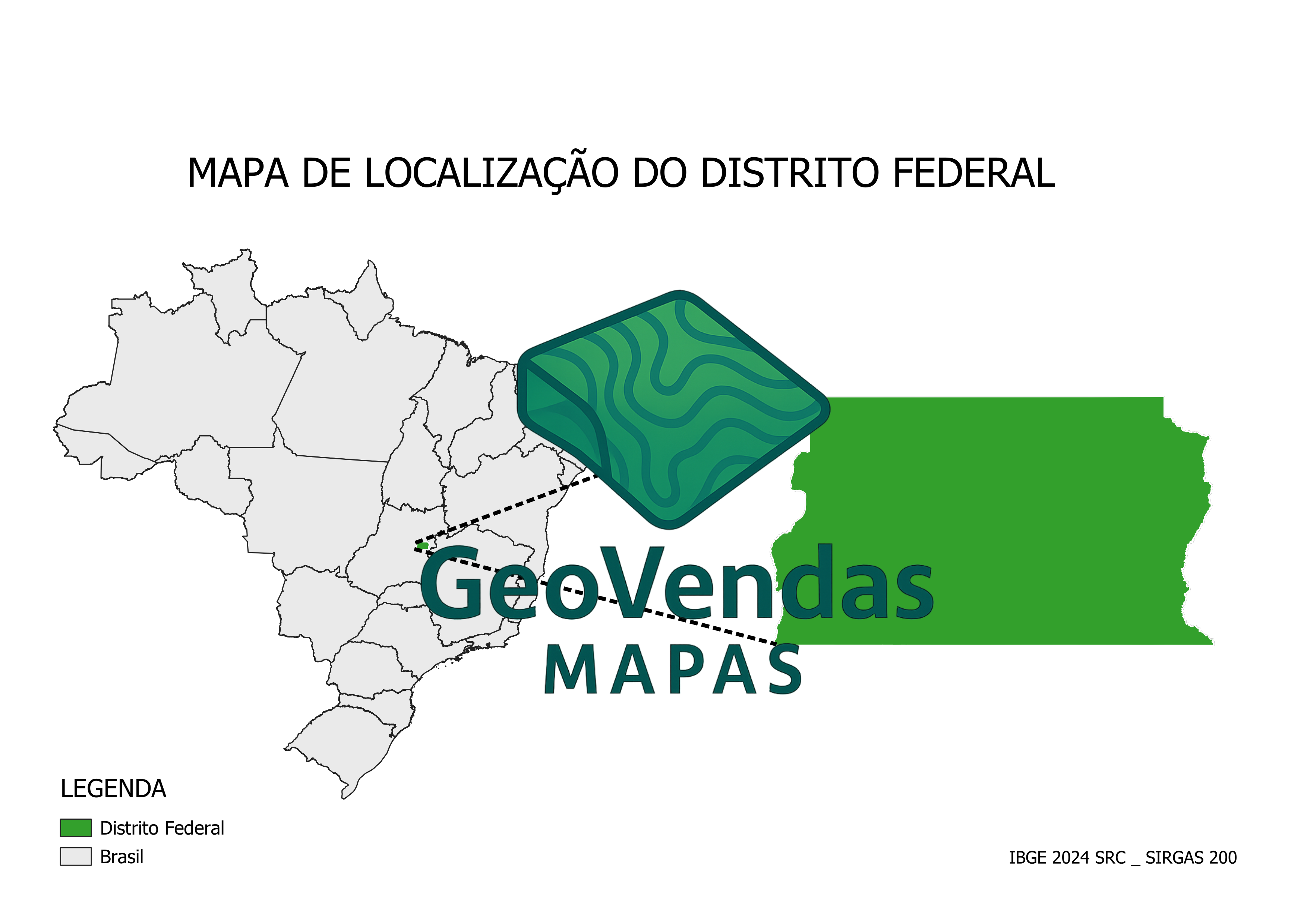 Mapa de localização do Distrito Federal