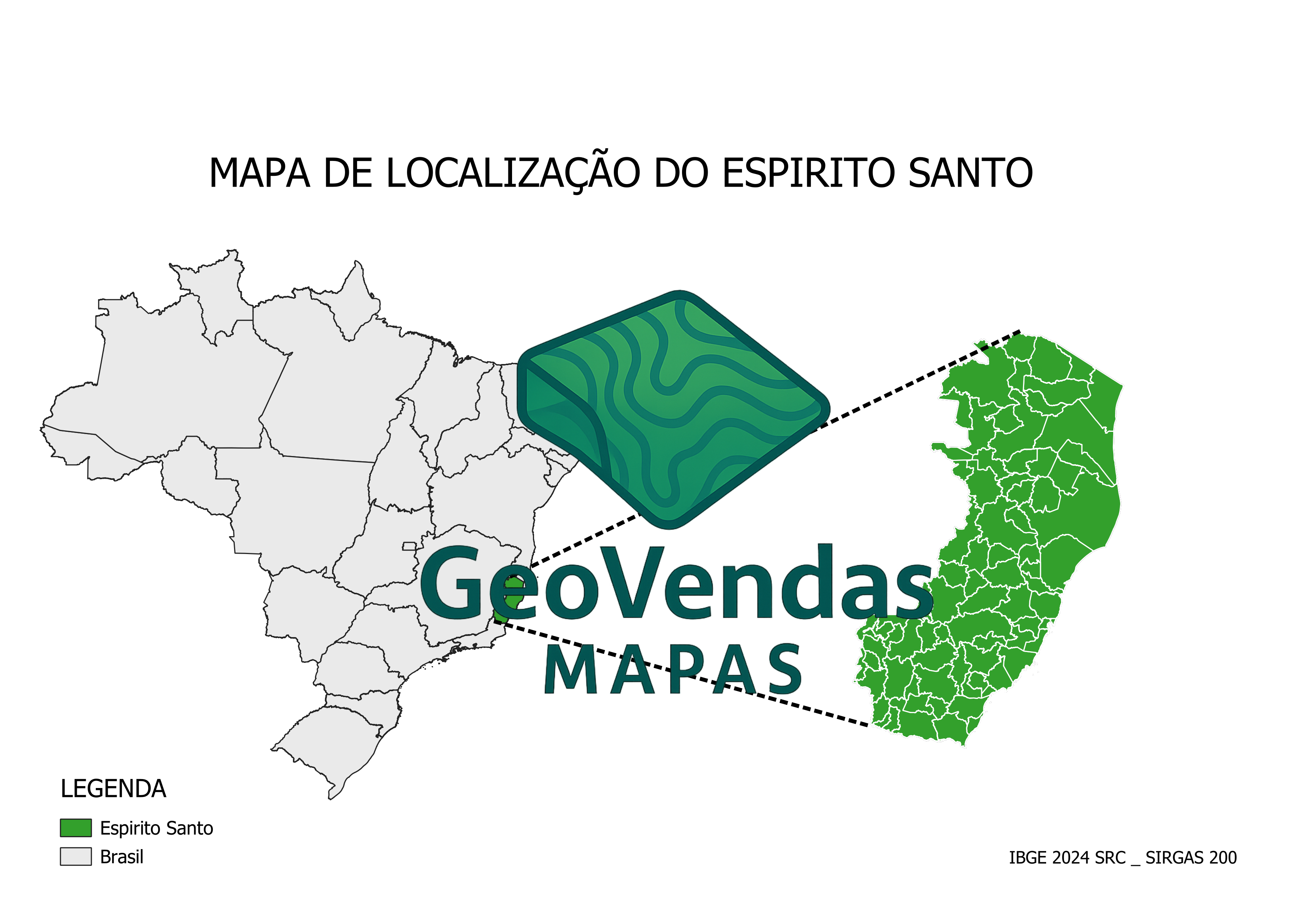 Mapa de localização do Espírito Santo