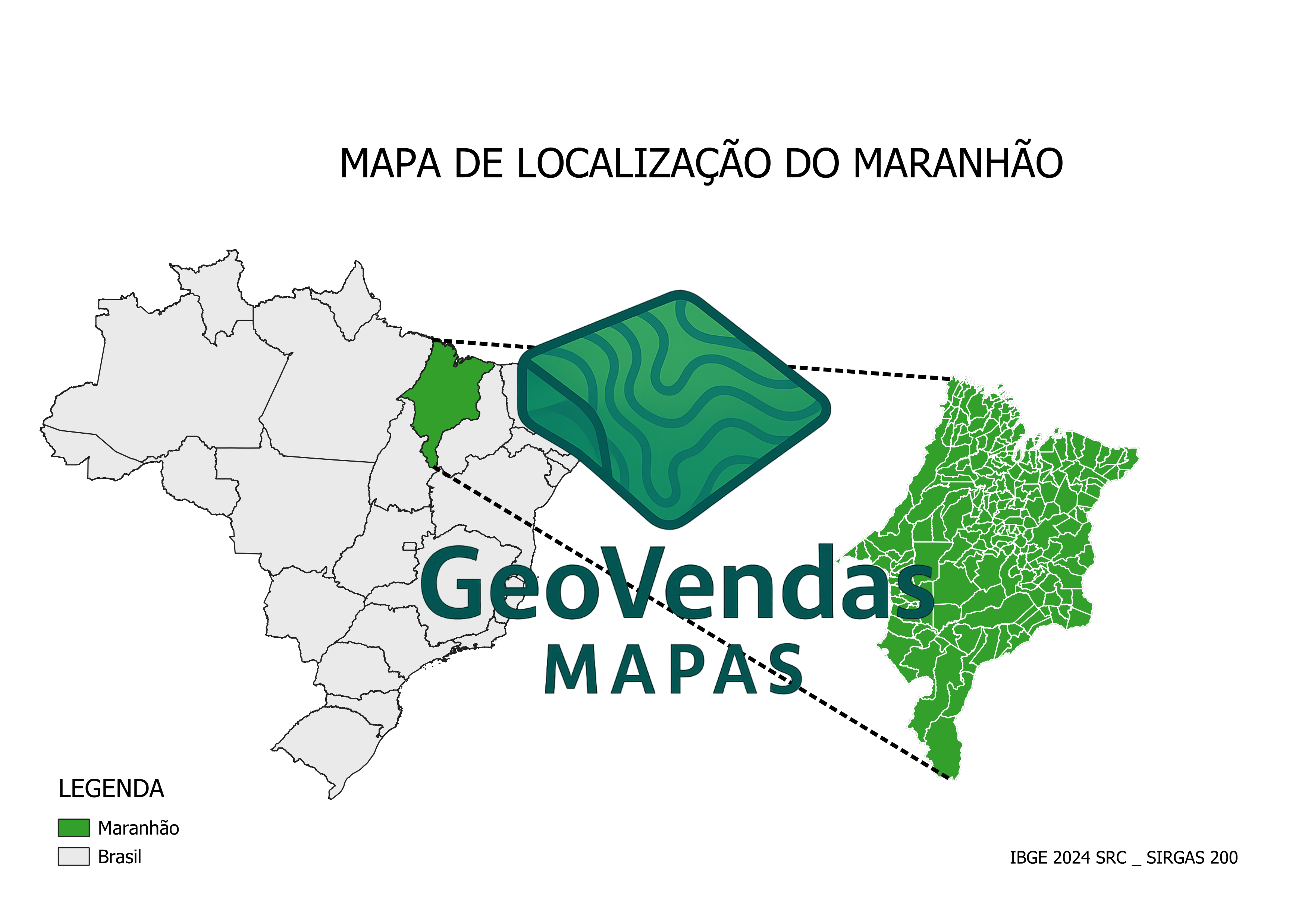 Mapa de localização do Maranhão