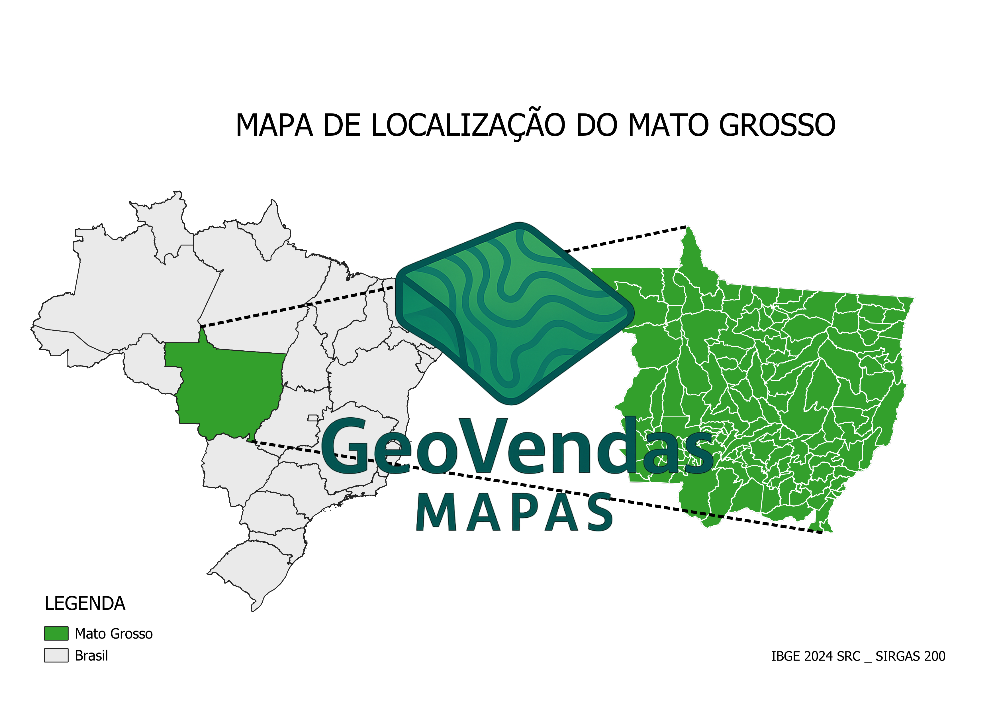Mapa de localização do Mato Grosso