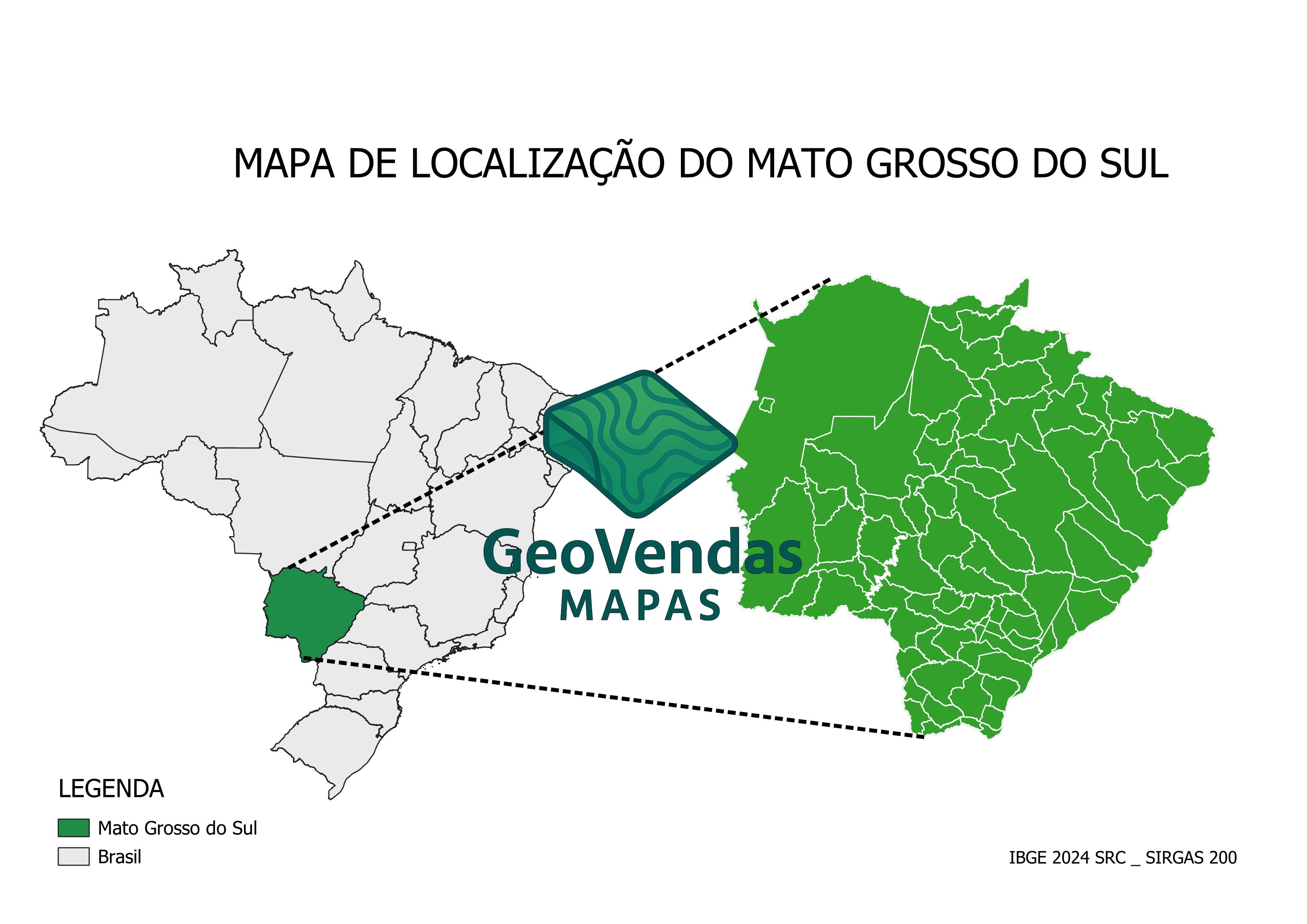 Mapa de localização do Mato Grosso do Sul
