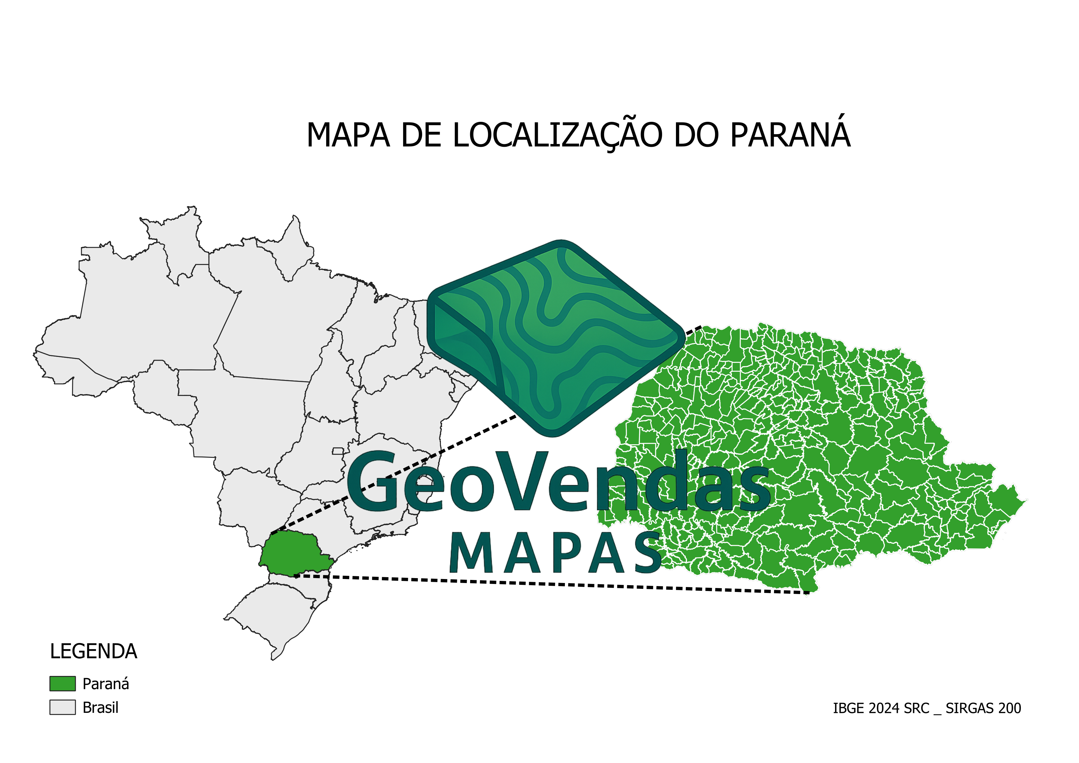 Mapa de localização do Paraná