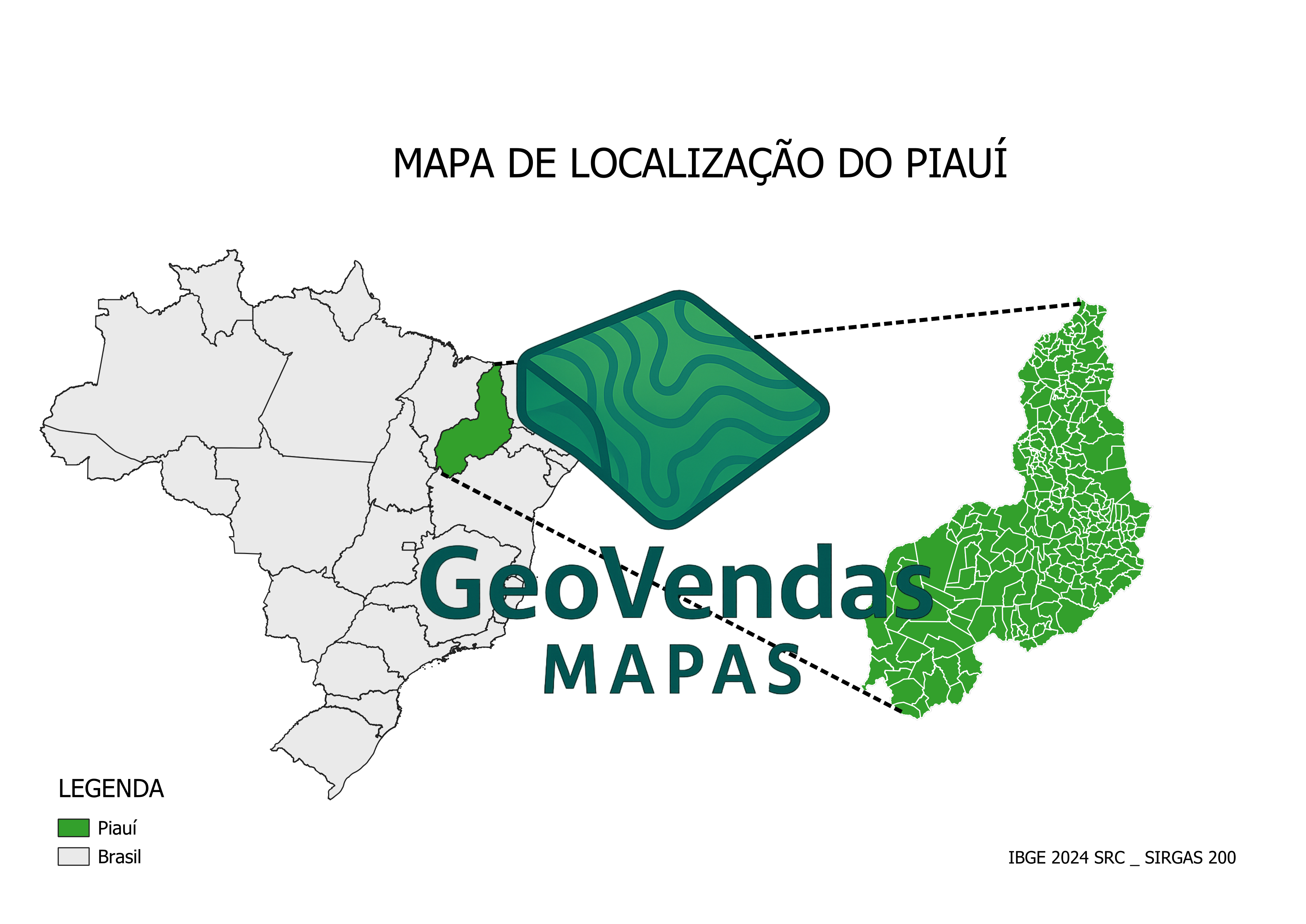 Mapa de localização do Piauí