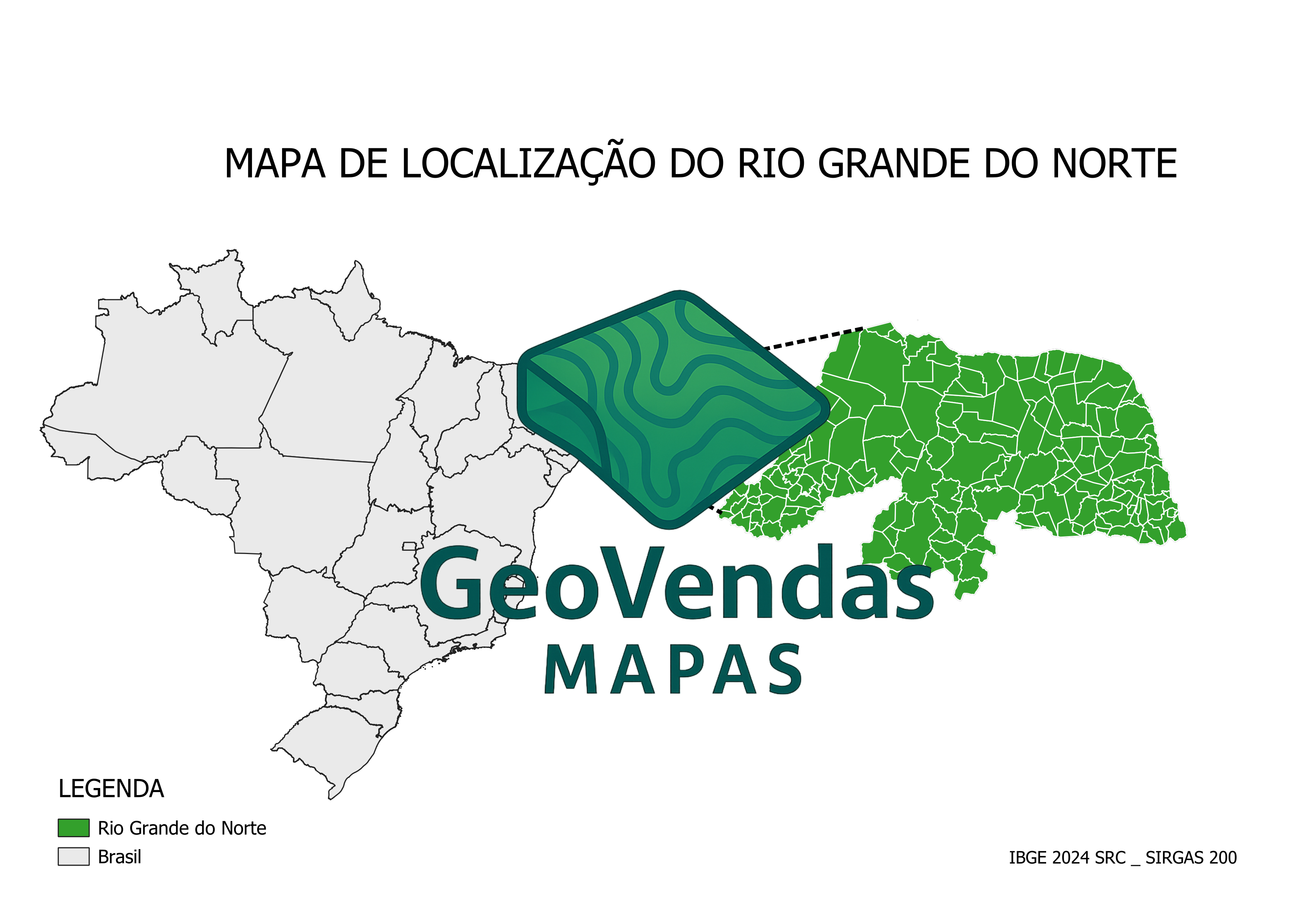 Mapa de localização do Rio Grande do Norte