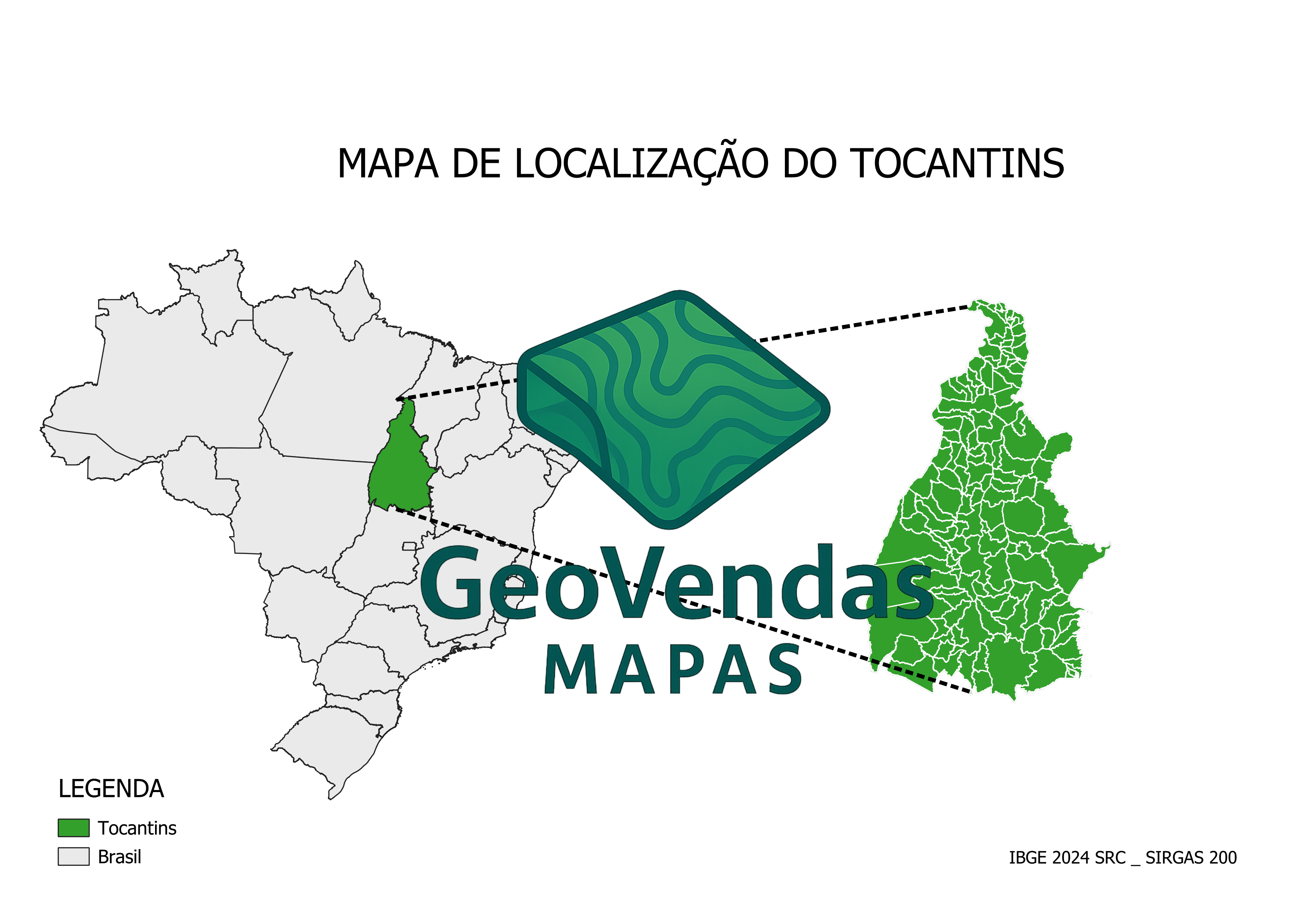 Mapa de localização do Tocantins